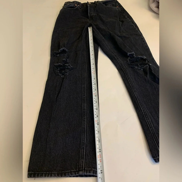 Denim forum the Joni High rise loose distressed black  jeans, size 27 - Picture 14 of 14